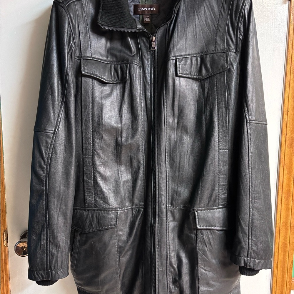 Black Leather Danier Jacket for Men